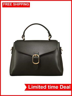 Vegan Leather Satchel Handbag Flap Top Handle